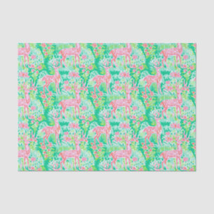 Palm Beach Christmas Watercolor Pink Reindeer Tissue Paper