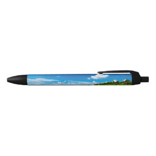 Palm beach deep blue skies aquamarine waters black ink pen