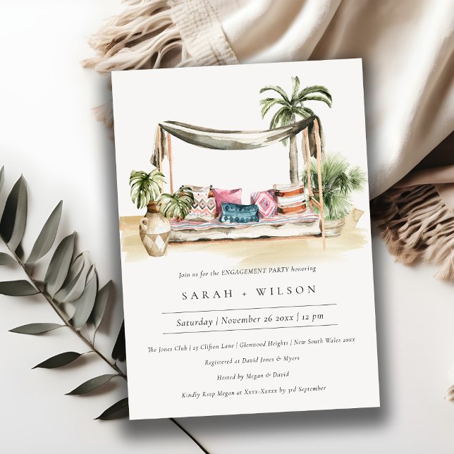 Palm Beach Fiançailles tropical Cabana Invitation (Créateur téléchargé)