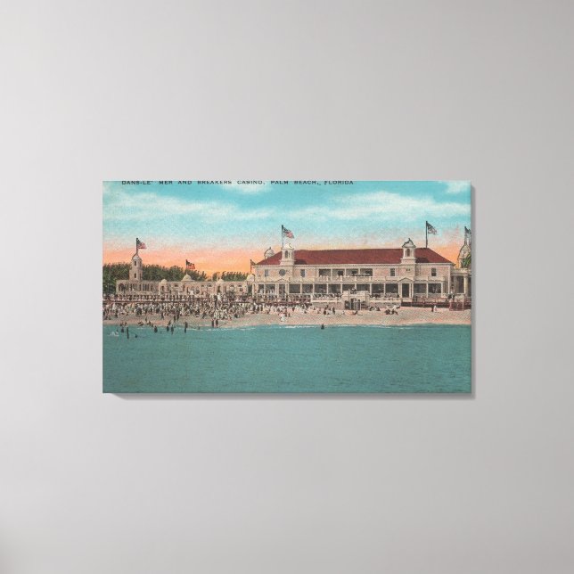 Palm Beach, FL - Oceanview of the Breakers Casin Canvas Print (Front)