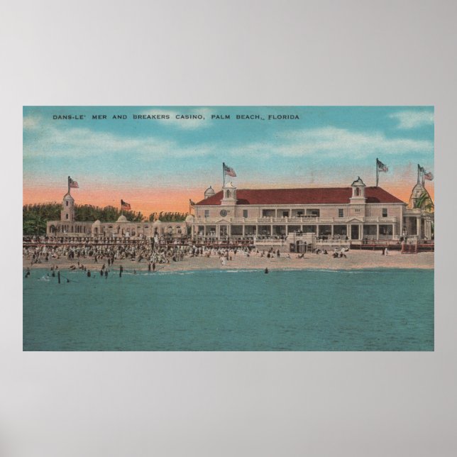Palm Beach, FL - Oceanview of the Breakers Casin Poster (Front)