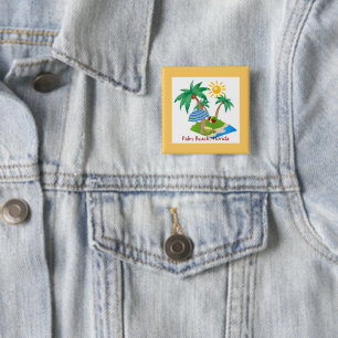 Palm Beach, Florida 2 Inch Square Button