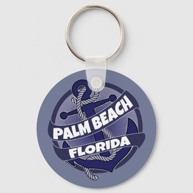 Palm Beach Florida anchor swirl keychain (Front)