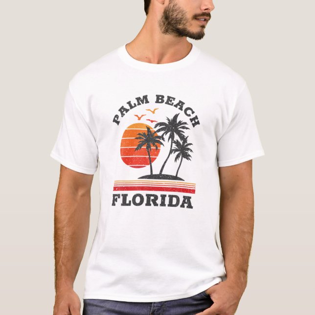 Palm Beach Florida Retro Souvenir Gift T-Shirt (Front)