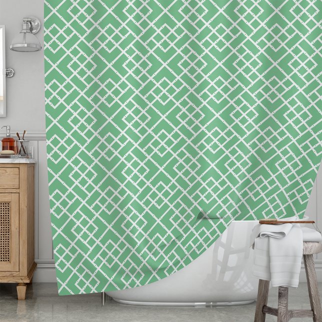 Palm Beach Green Geometric Bamboo Lattice Pattern (Creator Uploaded)