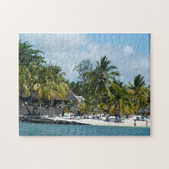 Palm beach in Mauritius Jigsaw Puzzle (Horizontal)