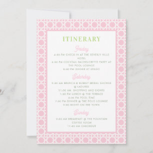 Palm Beach Monogram Crest Bachelorette Itinerary Invitation