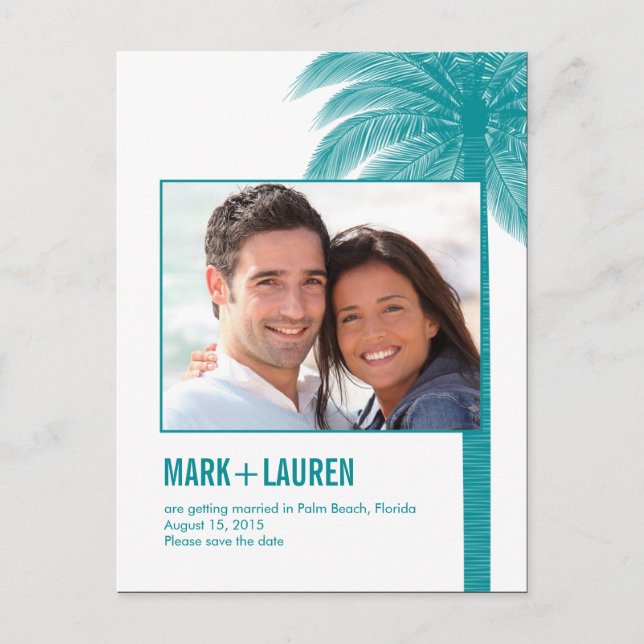 Palm Beach Photo Save The Date Card (Front)