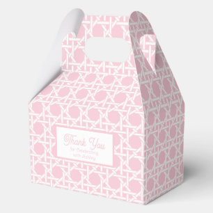 Palm Beach Pink and White Rattan Favor Box