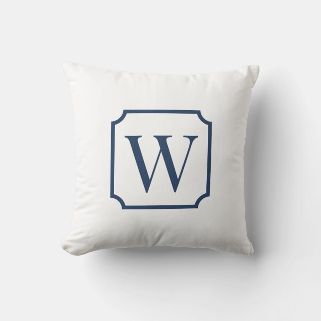 Palm Beach Pink Monogram Dorm Room Pillow  (Front)