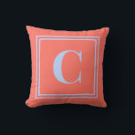 Palm Beach Preppy Monogram Throw Pillow<br><div class="desc">Add a bold pop of classic preppy style to your space with this Palm Beach preppy monogram throw pillow, featuring a large personalized initial framed by a crisp double border on a vibrant pink background. Inspired by bright coastal resort style and timeless collegiate decor, this custom pillow brings personality and...</div>