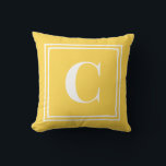 Palm Beach Preppy Yellow Monogram Throw Pillow<br><div class="desc">Add a cheerful pop of sunshine to your space with this Palm Beach preppy yellow monogram throw pillow, featuring a bold personalized initial framed by a crisp double border on a bright yellow background. Inspired by vibrant coastal resort style and classic collegiate design, this custom pillow brings warmth and personality...</div>
