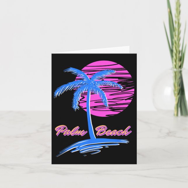 Palm Beach Retro 80s Aesthetic  Card (Front)