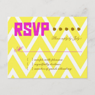 PALM BEACH RSVP Yellow Chevron Linen Paper