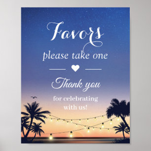 Palm Beach String Lights Wedding Favours Sign
