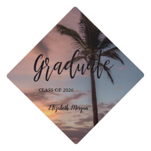 Palm Beach Sunset Graduate Graduation Cap Topper