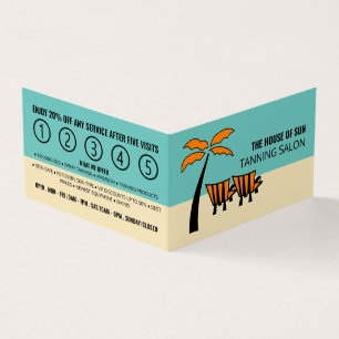 Palm Beach, Tanning Salon, Detailed Loyalty Card, Business Card