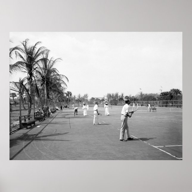 Palm Beach Tennis, 1900 Poster (Front)
