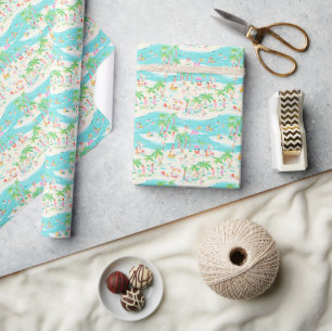 Palm Beach Tropical Beach Wrapping Paper