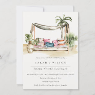Palm Beach Tropical Cabana Couple Invitation de do