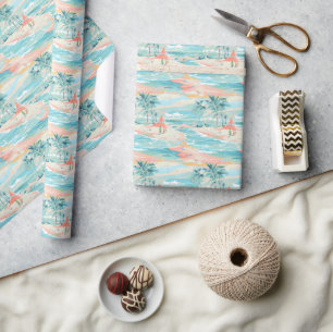 Palm Beach Tropical Island Beach Wrapping Paper