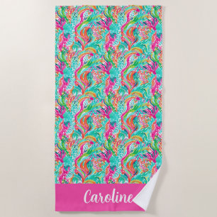 Palm Beach Tropical Island Underwater Coral Beach Towel
