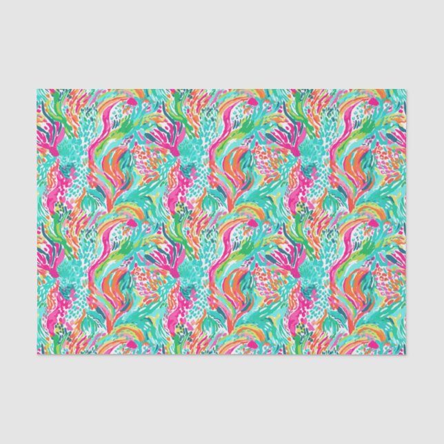 Palm Beach Tropical Island Underwater Coral Tissue Paper (Front)
