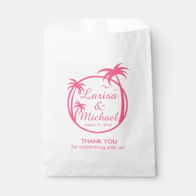 Palm Beach Tropical Logo | pink Favour Bag (Front)