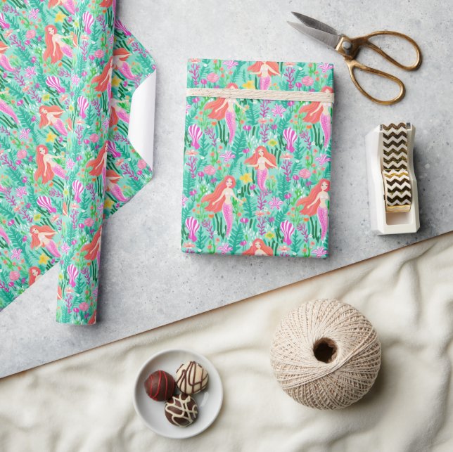 Palm Beach Tropical Mermaids Wrapping Paper (Crafts)