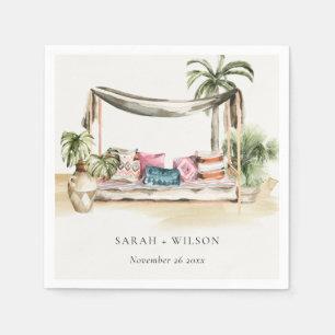 Palm Beach Tropical Palm Beach Cabana Wedding Napkin