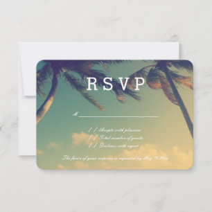 Palm beach wedding RSVP response cards for reply