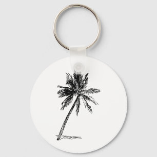 Palm Beachwear Beach Outfit Surfing Aloha Retro Pa Keychain