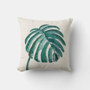 Palm Branch Tropical Botanical Throw Pillow