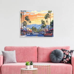 PALM CANYON DRIVE-PALM SPRINGS CA  CANVAS PRINT