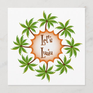 Palm Circle Luau Invitation