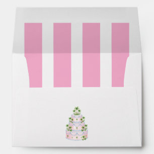 Palm Club Pink Cabana Stripe Palm Beach Bach Envelope