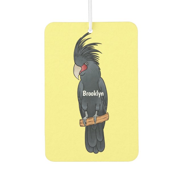 Palm cockatoo bird cartoon illustration  air freshener (Front)
