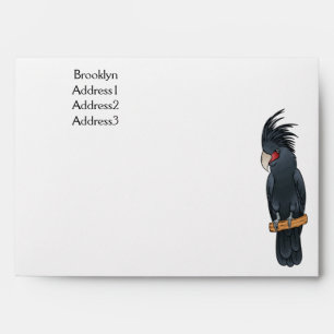 Palm cockatoo bird cartoon illustration  envelope
