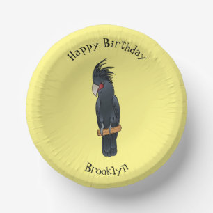 Palm cockatoo bird cartoon illustration paper plate