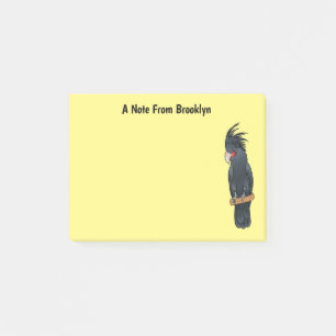 Palm cockatoo bird cartoon illustration post-it notes
