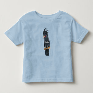 Palm cockatoo bird cartoon illustration toddler t-shirt
