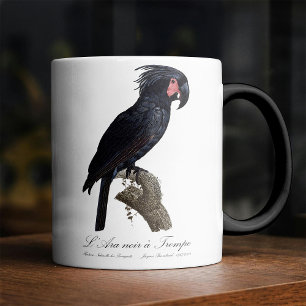 Palm Cockatoo, Probosciger aterrimus parrot, retro Magic Mug