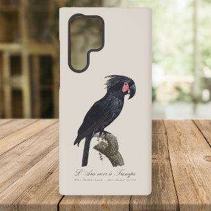Palm Cockatoo, Probosciger aterrimus parrot, retro Samsung Galaxy Case