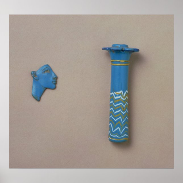 Palm column kohl flask and fragment of inlay poster (Front)