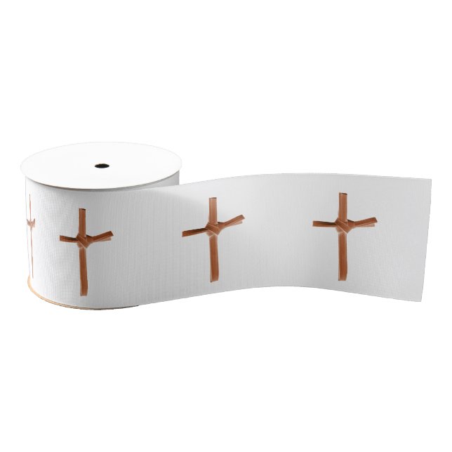 Palm Cross Pattern Grosgrain Ribbon (Spool)