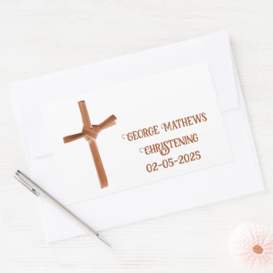 Palm Cross Personalized Christening & Communion Sticker