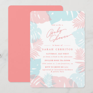 Palm de Monstera| Invitation Baby shower