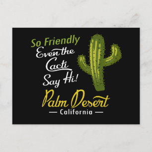 Palm Desert Cactus Funny Retro Postcard