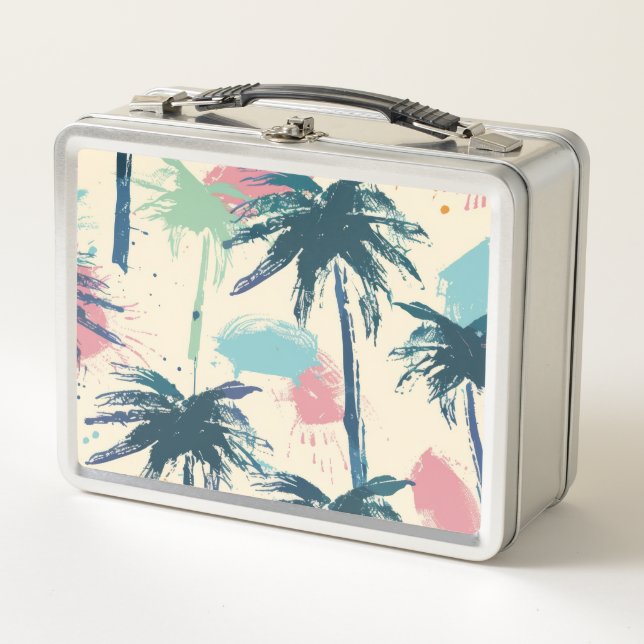 Palm Design Metal Lunch Box (Front)