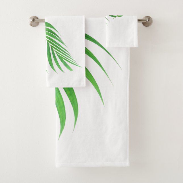 Palm Feuille Fronds Design Ensemble de serviettes  (En situation)